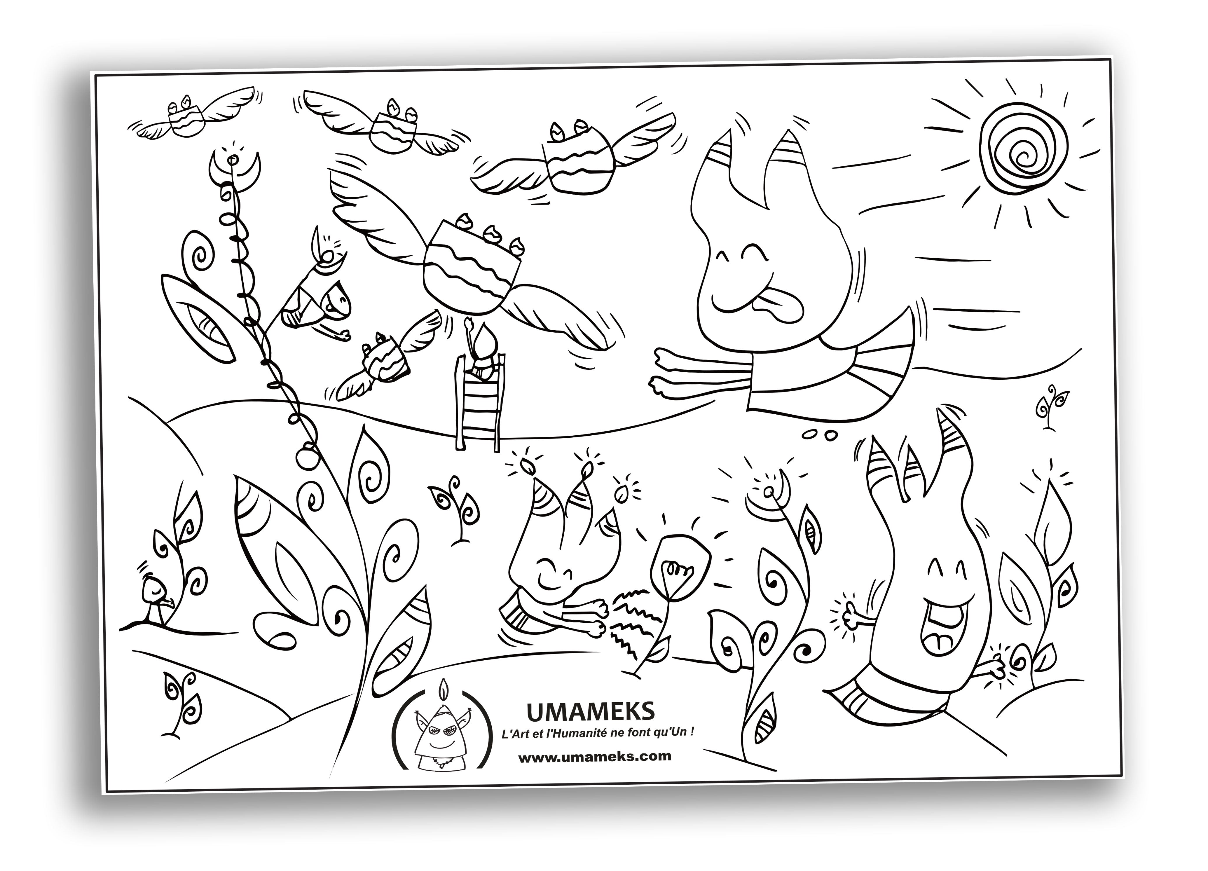 Coloriage "Les gâteaux volants"