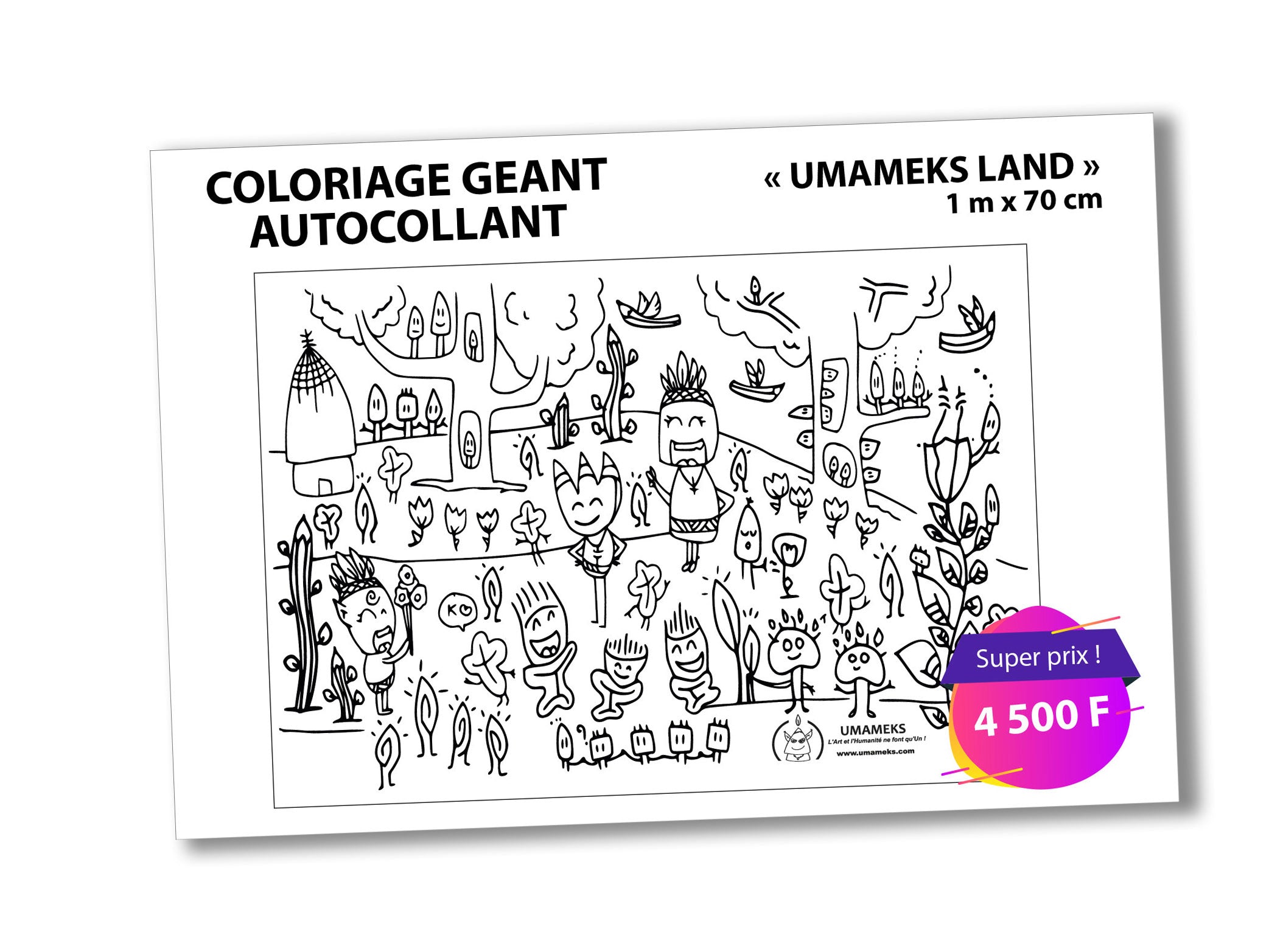 Coloriage géant autocollant "Umameks Land"