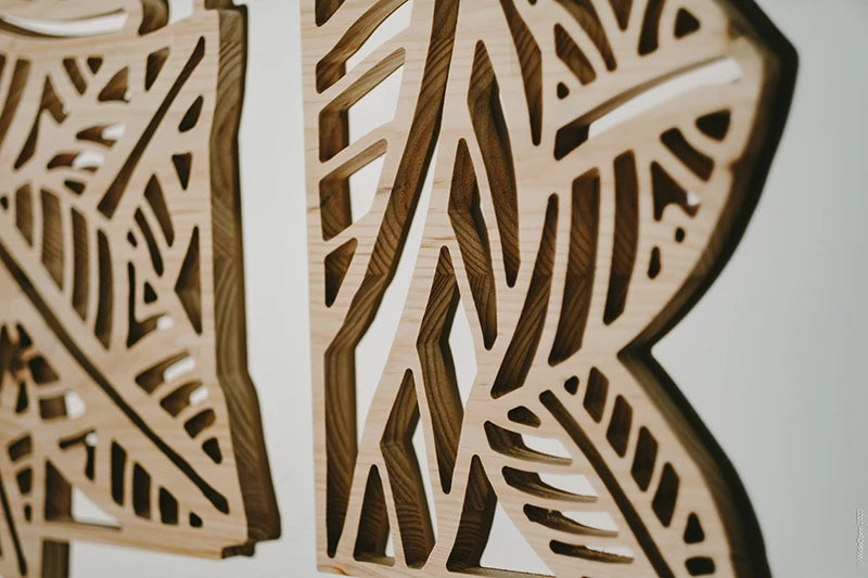 Oeuvre "KENIDJONE" - Triptik feuilles kanak