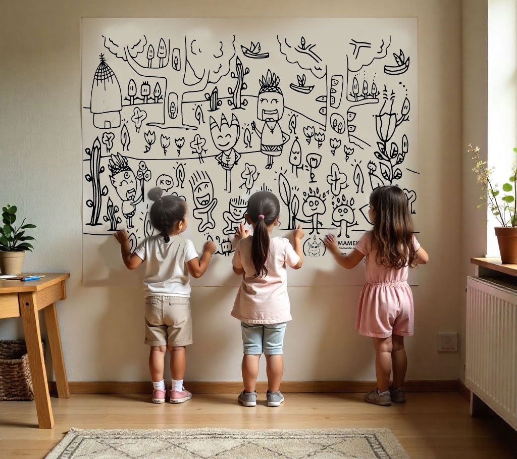 Coloriage géant autocollant "Umameks Land"